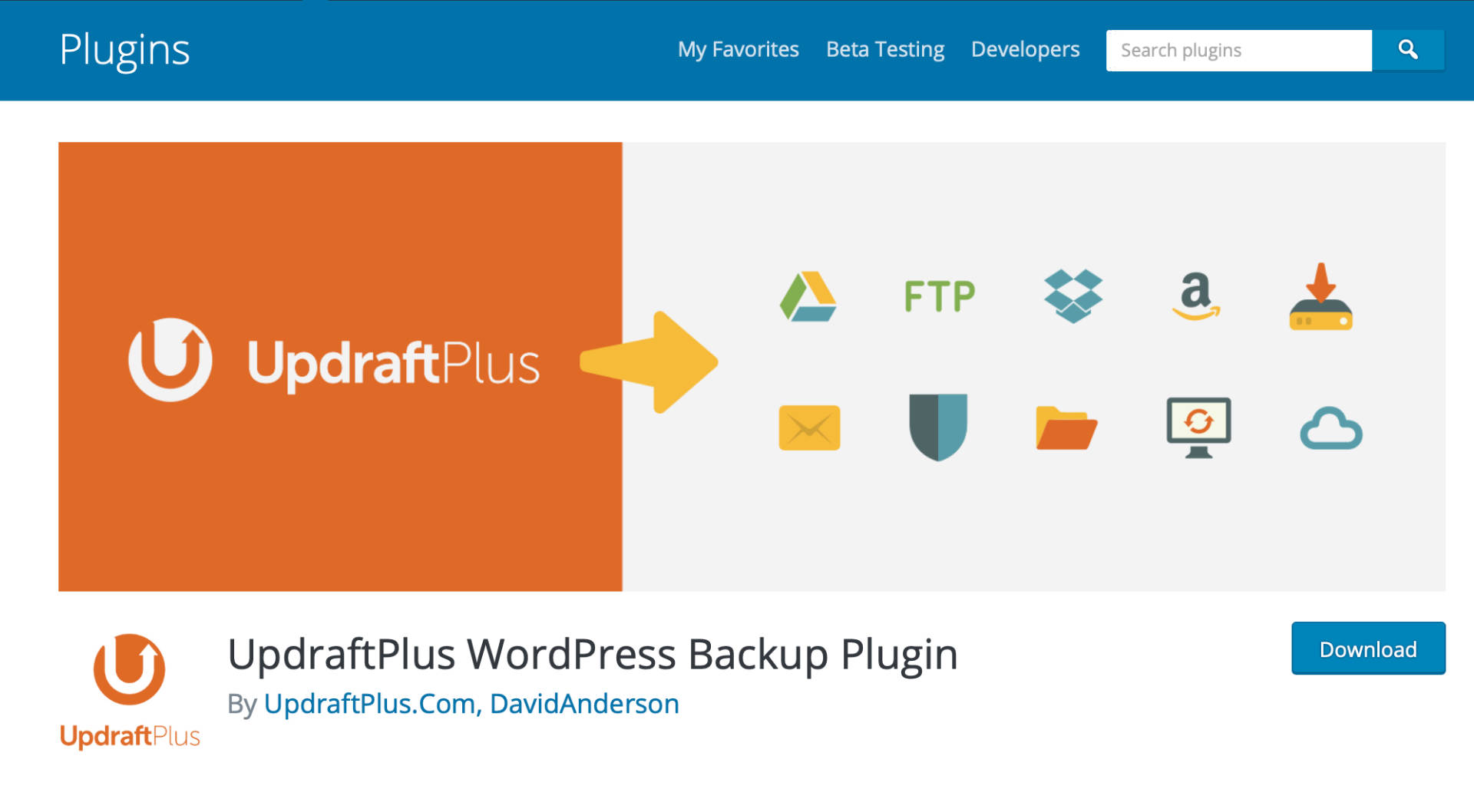 mon quatrieme plugin WordPress favori : Updraft Plus